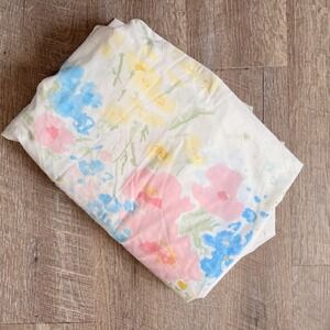 Vintage Full Size Fitted sheet watercolor Floral Sears Perma Prest
